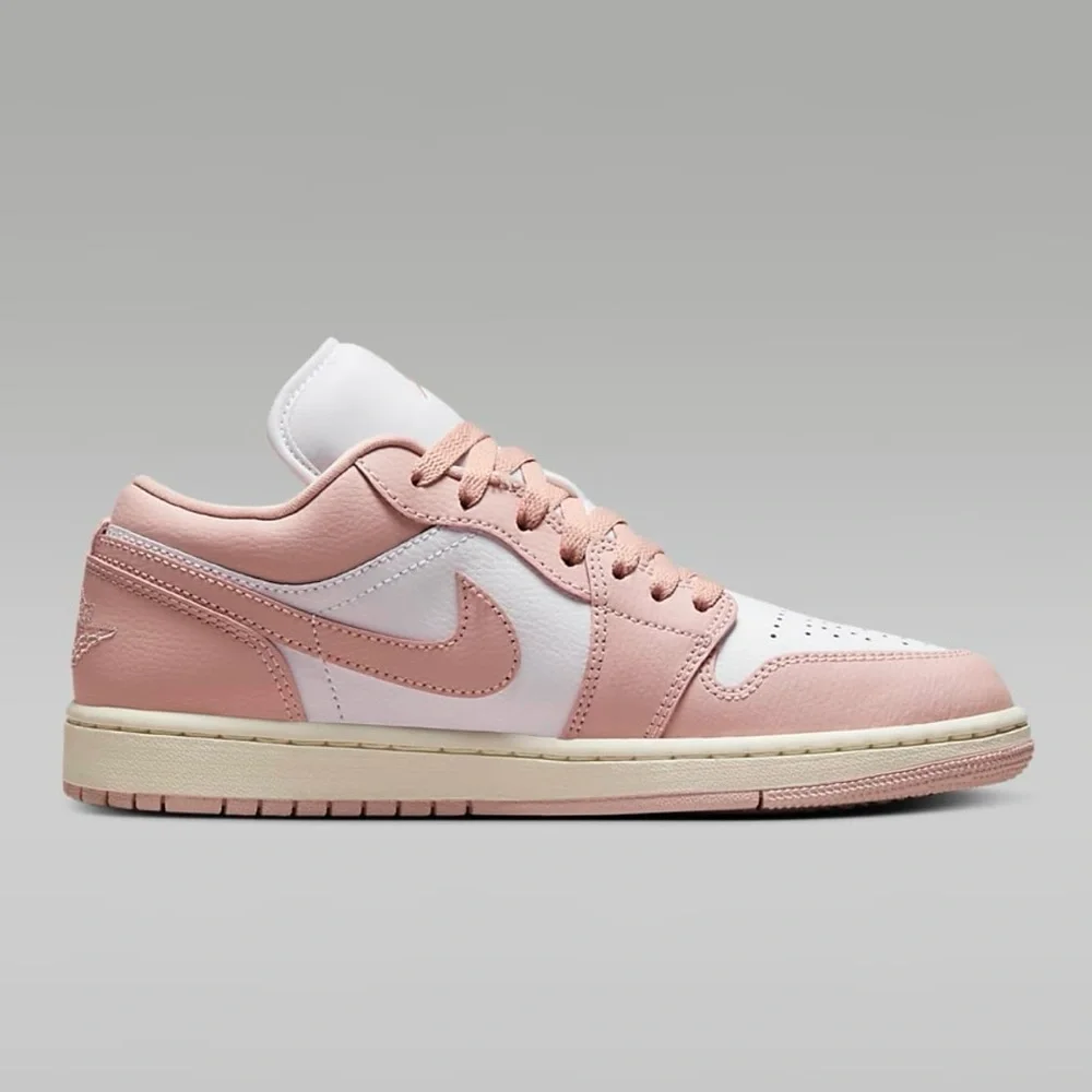 Jordan Women's Pink and White Sneakers - Picture 2 of 7
